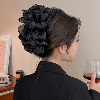 Elegante Pinza De Pelo Negra Con Tacto De Alta Gama Para Muj Elegante Pinza De Pelo Negra Con Tacto De Alta Gama Para Muj
