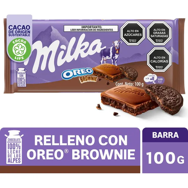 Chocolate Milka® Relleno Con Oreo Brownie 100g