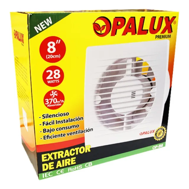 Extractor De Aire De 8 Pulgadas Opalux Antirretorno