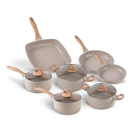 Jogo De Panelas 7 Ceramic Life Smart Plus Areia Brinox