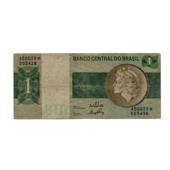 Billete Brasil 1 Cruzeiro Año 1970 P#191 Reposicion
