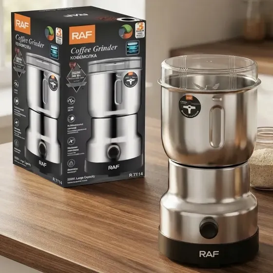Molino Eléctrico Pulverizador Cafe Especies Cocina Raf Color Plateado