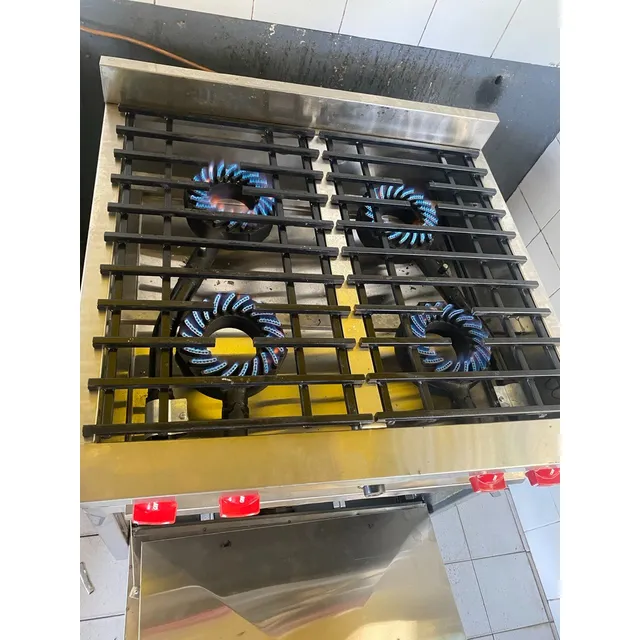 Cocina Industrial A Gas 4 Quemadores + Horno | Acero Inoxida
