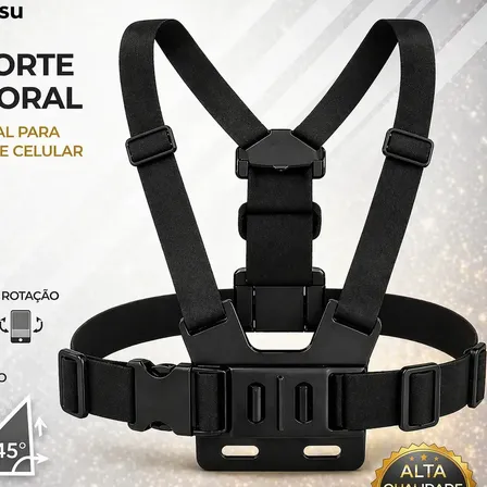 Suporte De Peito Para Celular Câmera Gopro Peitoral Torso Cinturão Ajustável Moto Bicicleta Esporte - U Maisu