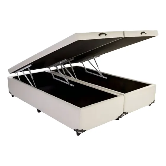 Cama Box Báu Base Bipartido 138x188 Blindado Reforçado Apto