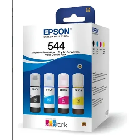 Kit 04 Tinta Epson L3150 T544 L3250 L3210 L1250 Tinta Preto - Ciano - Magenta - Amarelo