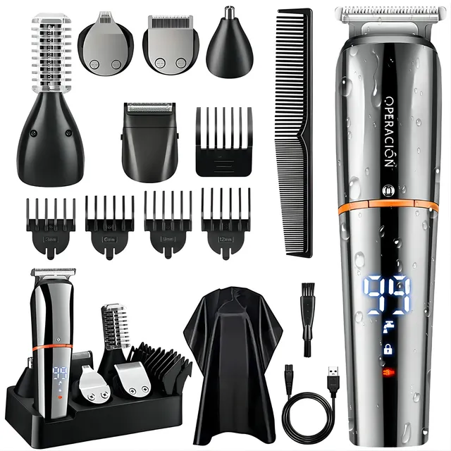 Operacion® Rasuradora Eléctrica Afeitadora Barba Hombre Kit Color Plateado 127V