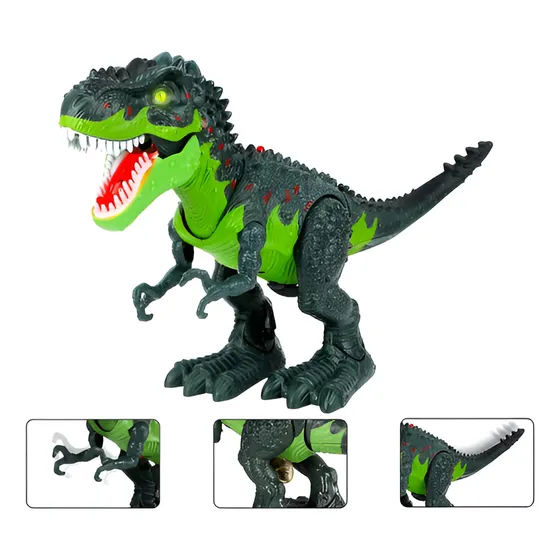 Dinosaurio Control Remoto C/ Simulador De Fuego Luz Y Sonido