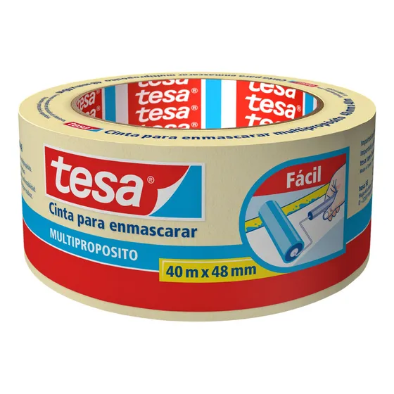 Cinta De Enmascarar Tesa 40m X 48mm Blanco Liso