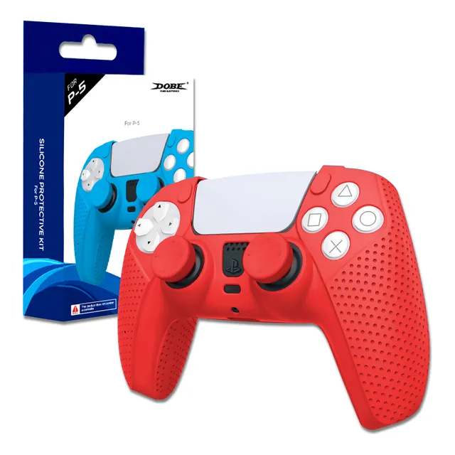 Funda De Silicona Protectora Para: Mando Ps5  Grip Rojo