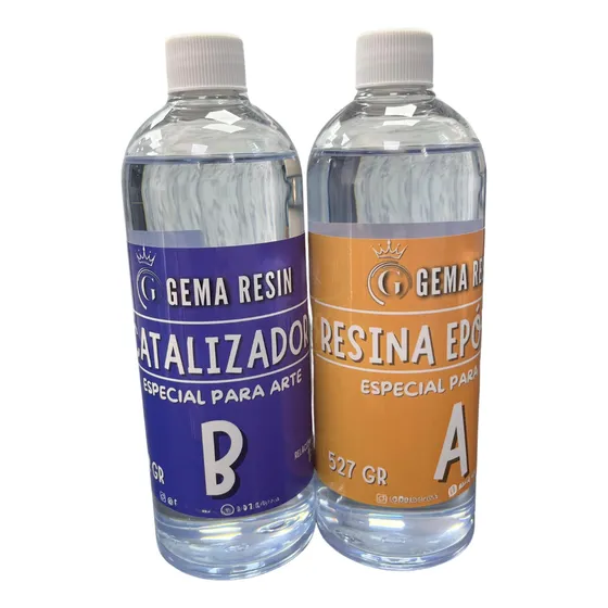 Resina Epoxica 1:1 Gema Resina (1 Lt) Para Manualidades