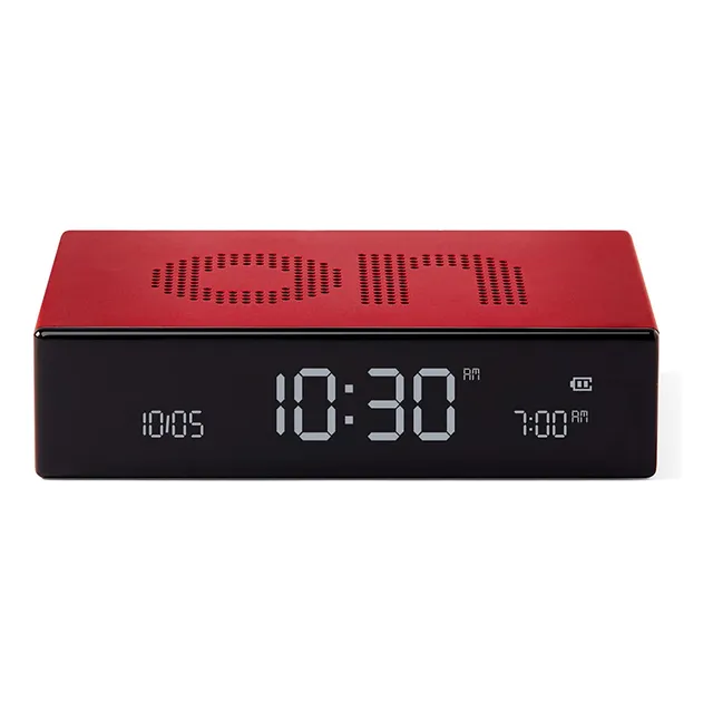 Reloj Despertador Lcd Reversible Recargable Premium Rojo