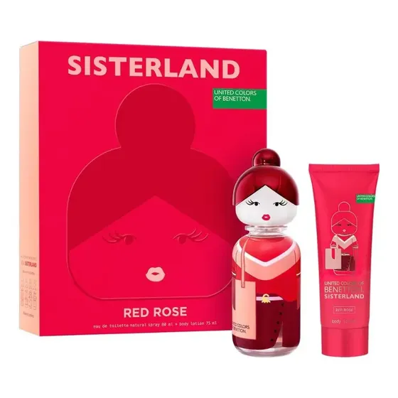 Benetton Sisterland Red Rose - Edt 80 ml + Loción corporal 75 ml