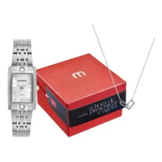 Kit Relógio + Colar Mondaine Prata Feminino 32862l0mkne2k1