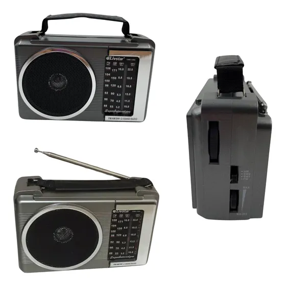 Rádio Livstar Am Fm Portátil a Pilha e Tomada 127V