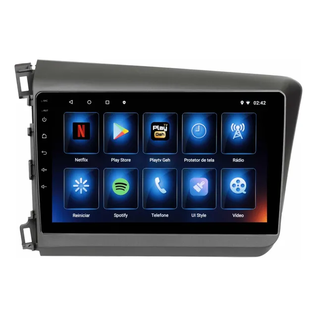 Central Multimidia Civic 2012 2014 Android 13 Carplay 9p Cam