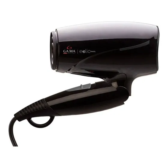 Secador Gama Eolic Travel Ion Turmalina Plegable Compacto Color Negro