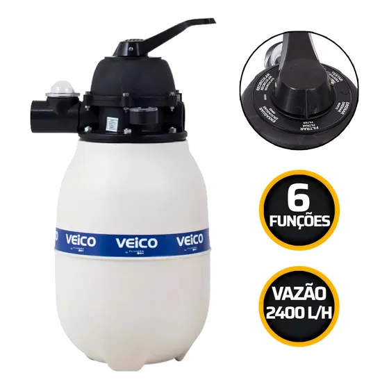 Filtro de areia para piscina Veico V-20 de 6 vias