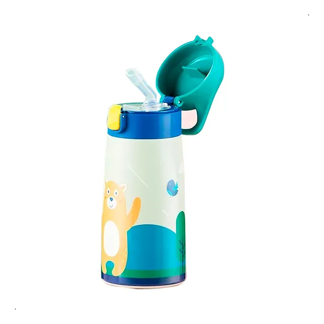 Botella Termo Para Niños Conserva Caliente Y Frio 500 Ml Verde