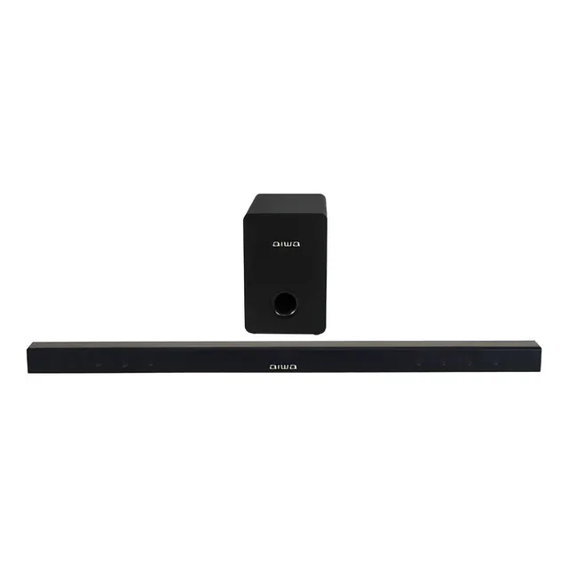 Barra de Sonido Aiwa AWSBH1W-W Bluetooth Woofer Inalámbrico 2.1ch 100w Color Negro