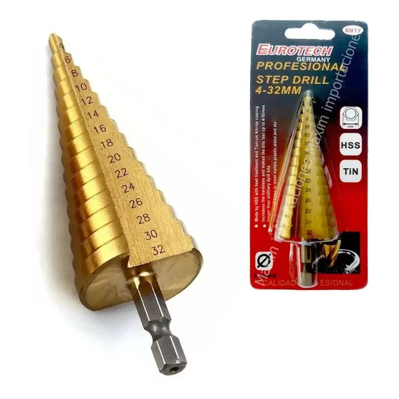Mecha Broca Conica Escalonada - 4 A 32 Mm. - Euro