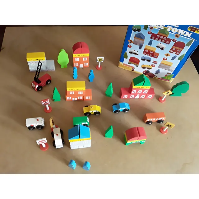 Juego De Ciudad De Madera Para Niños De 50 Piezas Usado