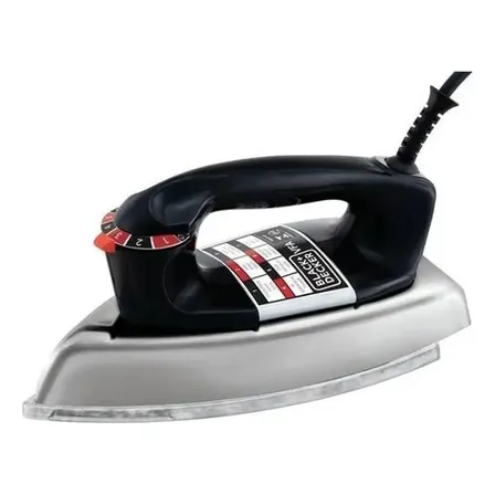 Ferro De Passar Roupa Black Decker Vfa1110tm2 Com Base De Alumínio Preto 127v