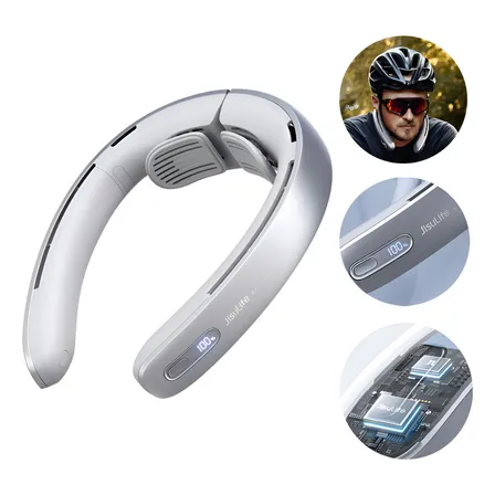 Jisulife Ventilador De Pescoço Esportivo Recarregável Pro1 15,5 Horas Duração 100 Velocidades 5000mah Com Led Tela Ângulo Ajustável