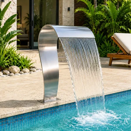 Cascata Para Piscina Inox Escovado 75x23 Envio Imediato