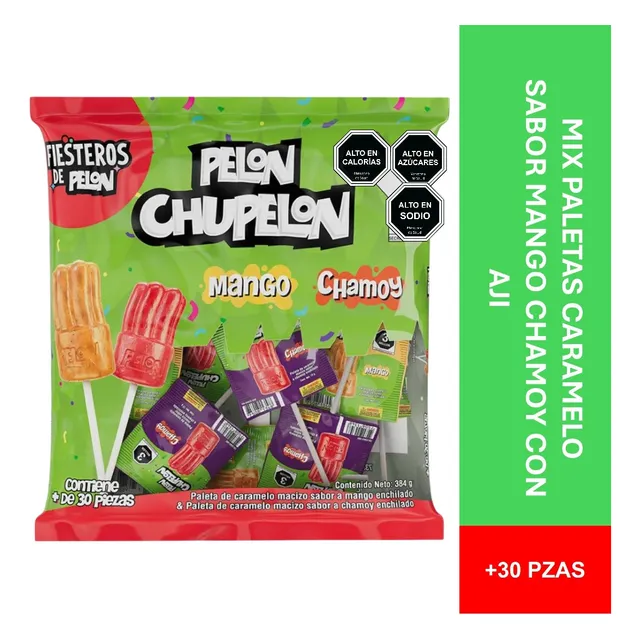 Pelon Chupelon Mango Chamoy +30 Pzas