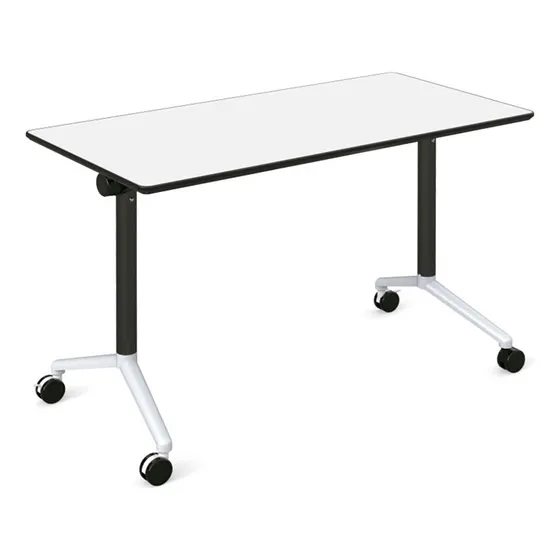 Mesa Móvil Con Tapa Rebatible - 120x60x76 De Marco Color Blanco