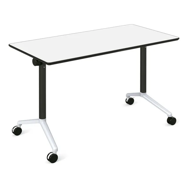 Mesa Móvil Con Tapa Rebatible - 120x60x76 De Marco Color Blanco