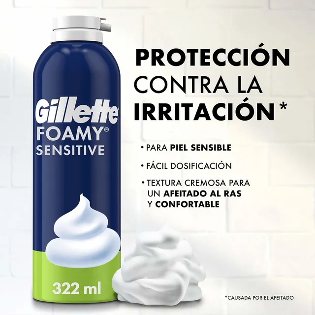 Gillette Espuma De Afeitar Foamy Sensitive 312gr