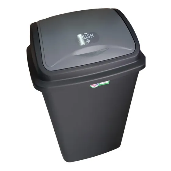 Cesto Para Basura Tapa Balancin 50 Litros Negro 1 Pieza