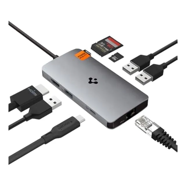 Spigen Adaptador Multipuerto Usb C 8 En 1 De 100 W