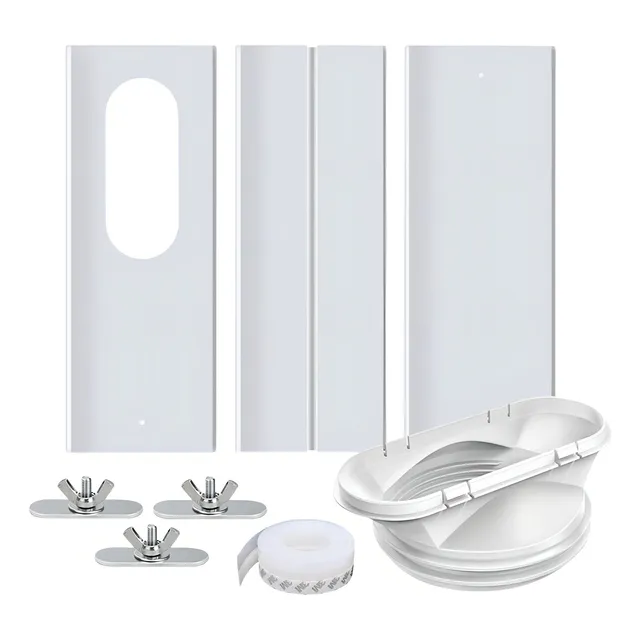 Uwariloy 3 Pcs Kit De Ventana De Aire Acondicionado Portátil - Kit De Ventana De Aire Acondicionado | Kit De Ventilación De Ventana Para Ca Portátil De Longitud Ajustable, Adecuado Para Todo Tipo De