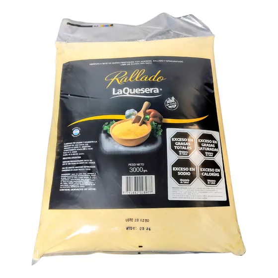 Queso Rallado La Quesera Bolsa x 3 Kg