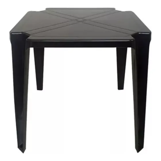 Mesa De Plástico Quadrada Preto Monobloco