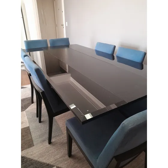 Mesa De Jantar Em Madeira Maciça Retangular 8 Lugares