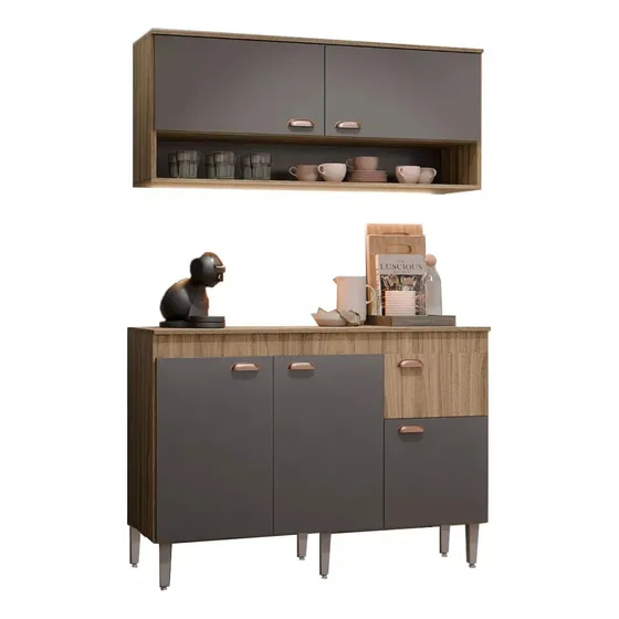 Bajo Mesada Con Tapa 1.05 M + Mueble Aéreo De Cocina - Ltc