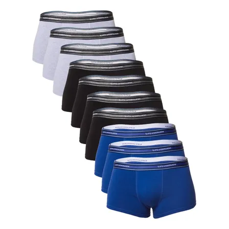 Kit Cueca Adulto Sunga Masculina Com 10 Unidades Lupo Azul/preto/cinza Liso M