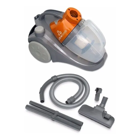 Aspiradora Ultracomb As-4220 Sin Bolsa 1600w Filtro Hepa Ep Color Gris/naranja