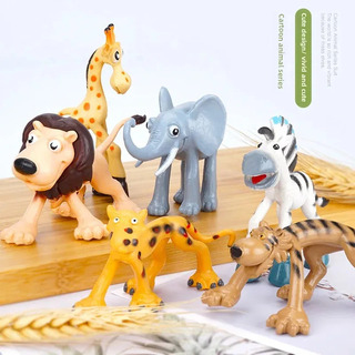 Set De 6 Piezas De Dibujos Animados De Animales Salvajes - T Set De 6 Piezas De Dibujos Animados De Animales Salvajes - T