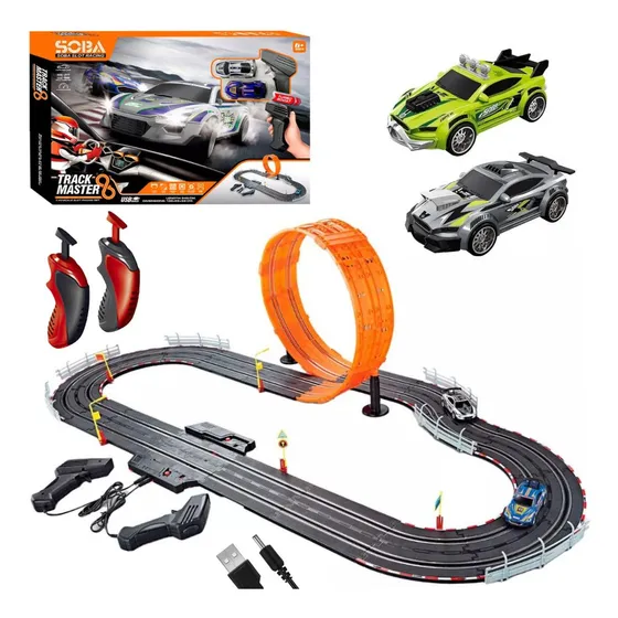 Pista Autos Control Velocidad Nitro Con Rulo Usb 130 X 55 Cm