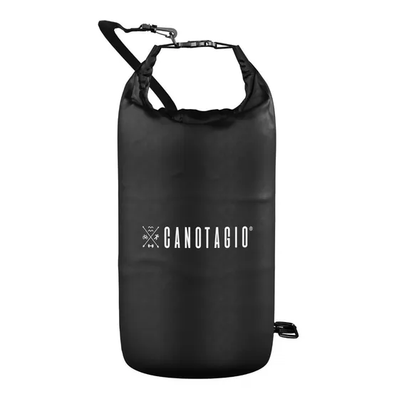 Bolsa Seca Impermeable P/ Pesca Campismo Playa Buceo 20 Lts Color Negro Plano