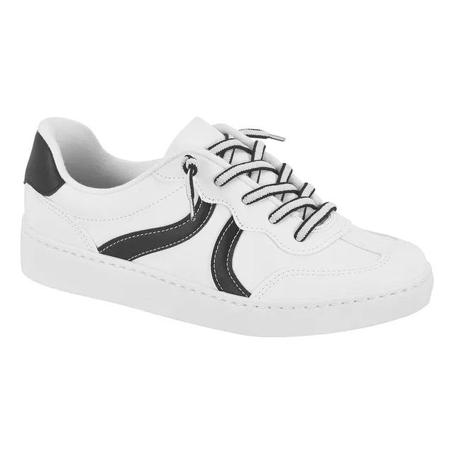 Tênis Feminino Casual Tramada E Pelica Com Cardaço Vizzano