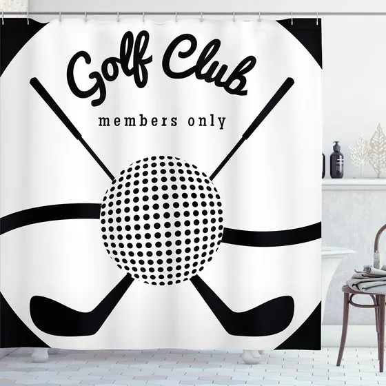Ambesonne Cortina Ducha Golf Cartel Club Miembro Solo Hobby