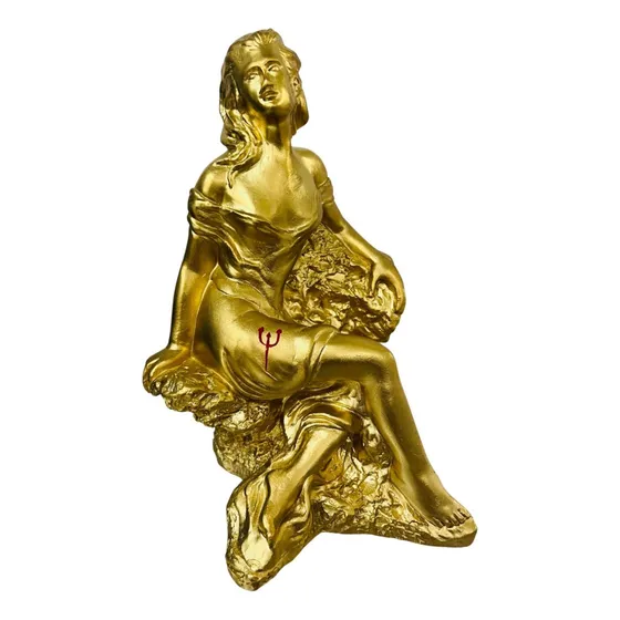 Imagem Escultura Pomba Gira Do Ouro 20 Cm Gesso Umbanda 