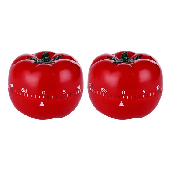 Práctico Temporizador Mecánico Kitchen Tomate De 2 Piezas
