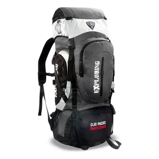 Mochila Camping 70l Camuflada Impermeável Trilha Clio Cor Cinza Desenho do tecido L